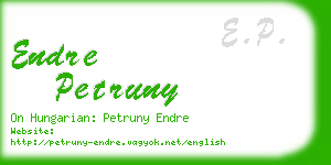 endre petruny business card